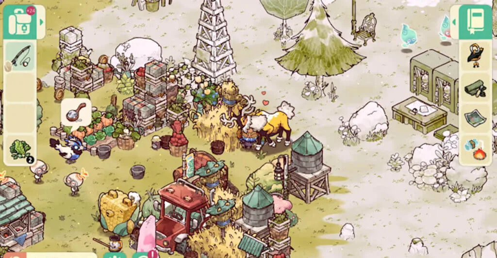 Gameplay do cozy game para celular, Cozy Grove: Camp Spirit.