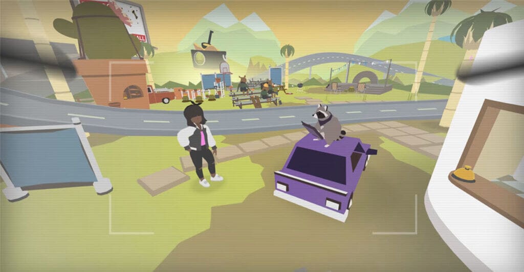 Gameplay de um dos jogos Curtos, Donut County.