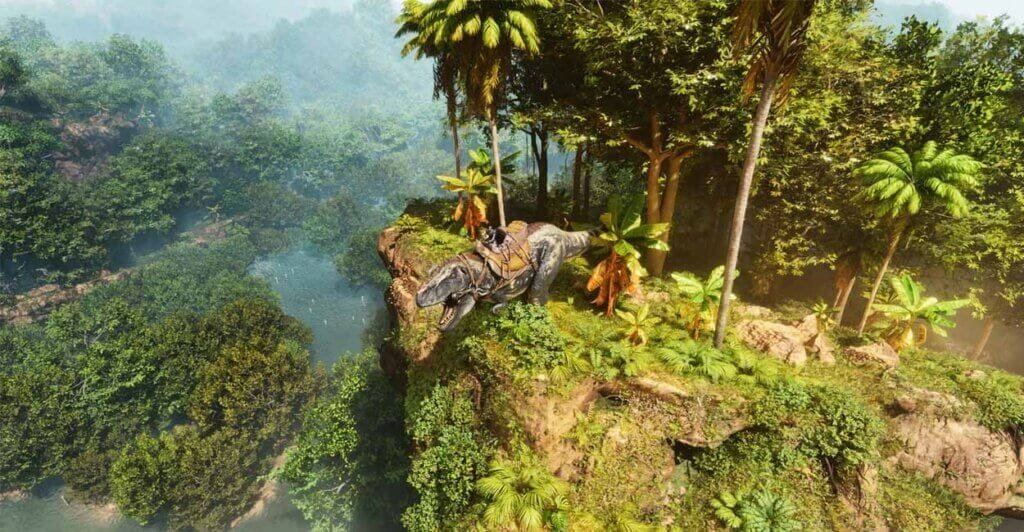 A Gameplay de Ark possui um tema bastante diferenciado, acontecendo em ambientes pre-históricos.