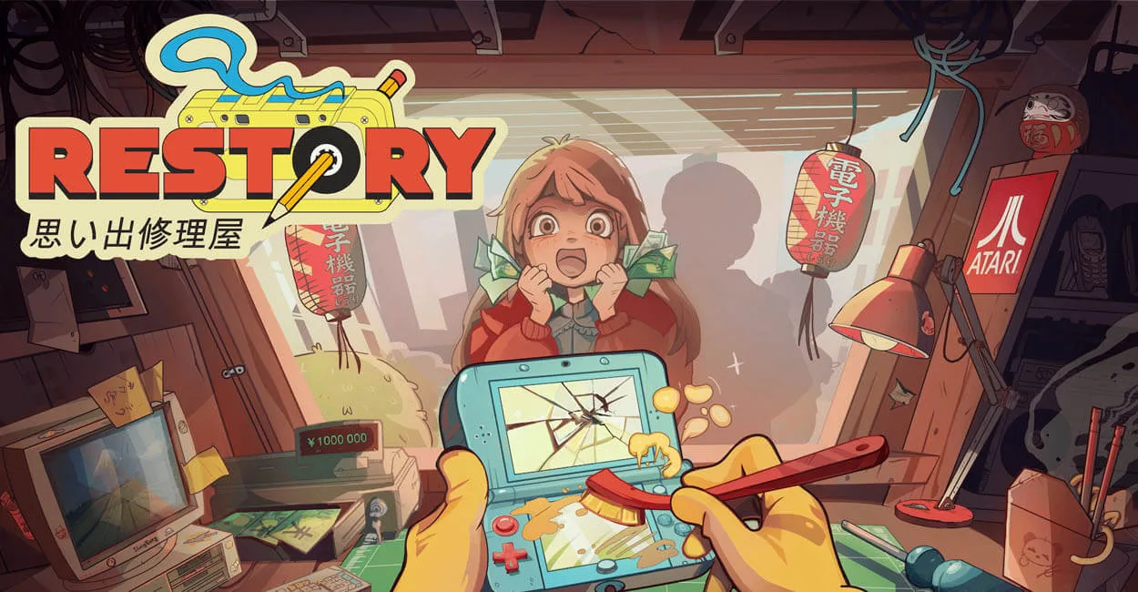 Título de ReStory, Cozy Game de conserto de eletrônicos bem conhecidos.