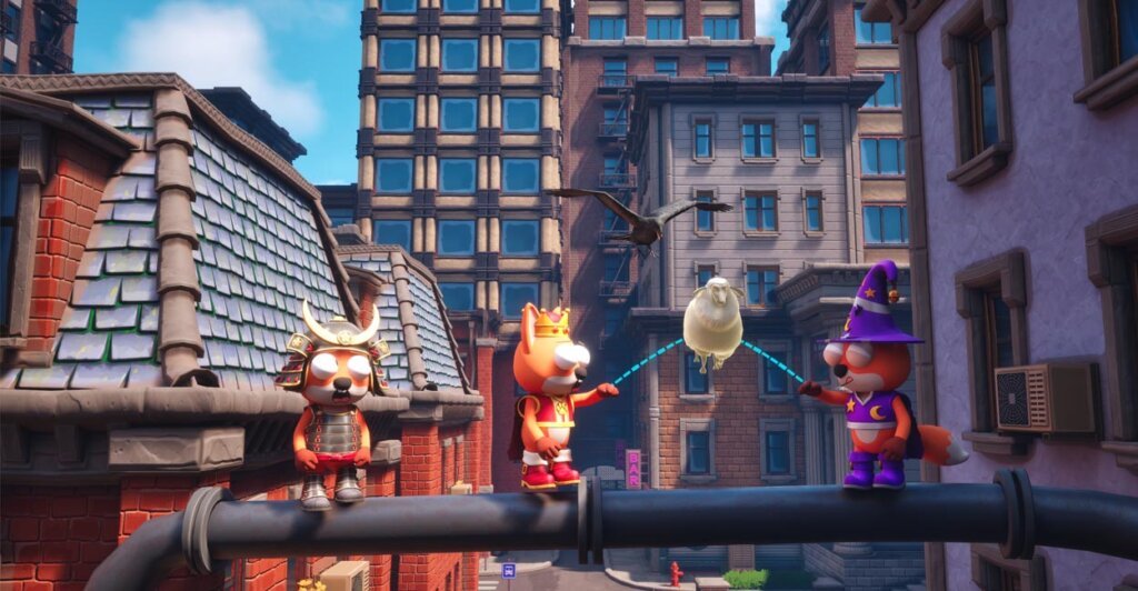 Customização dos Jogadores em Foxalot: Steal Together. Jogo co-op online para 4 pessoas.