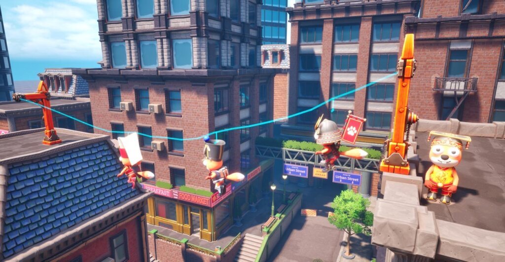 Gameplay Vertical de Foxalot: Steam Together, jogo multiplayer online cooperativo.
