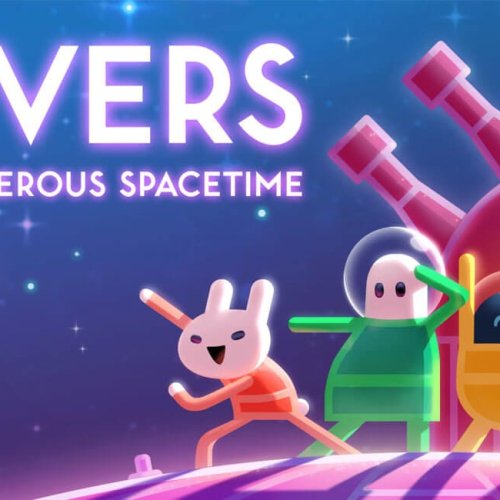 Titulo de Lovers In A Dangerous Spacetime, jogo multiplayer local para todos os consoles