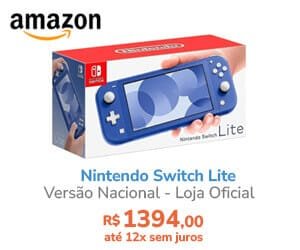 Nintendo Switch Lite Anuncio na Amazon do Nintendo Switch Lite Azul