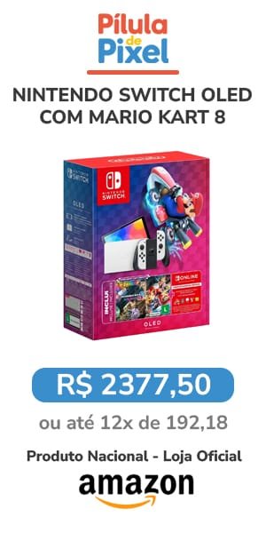 Nintendo Switch OLED Banner de Anúncio do Nintendo Switch OLED com Mario Kart 8